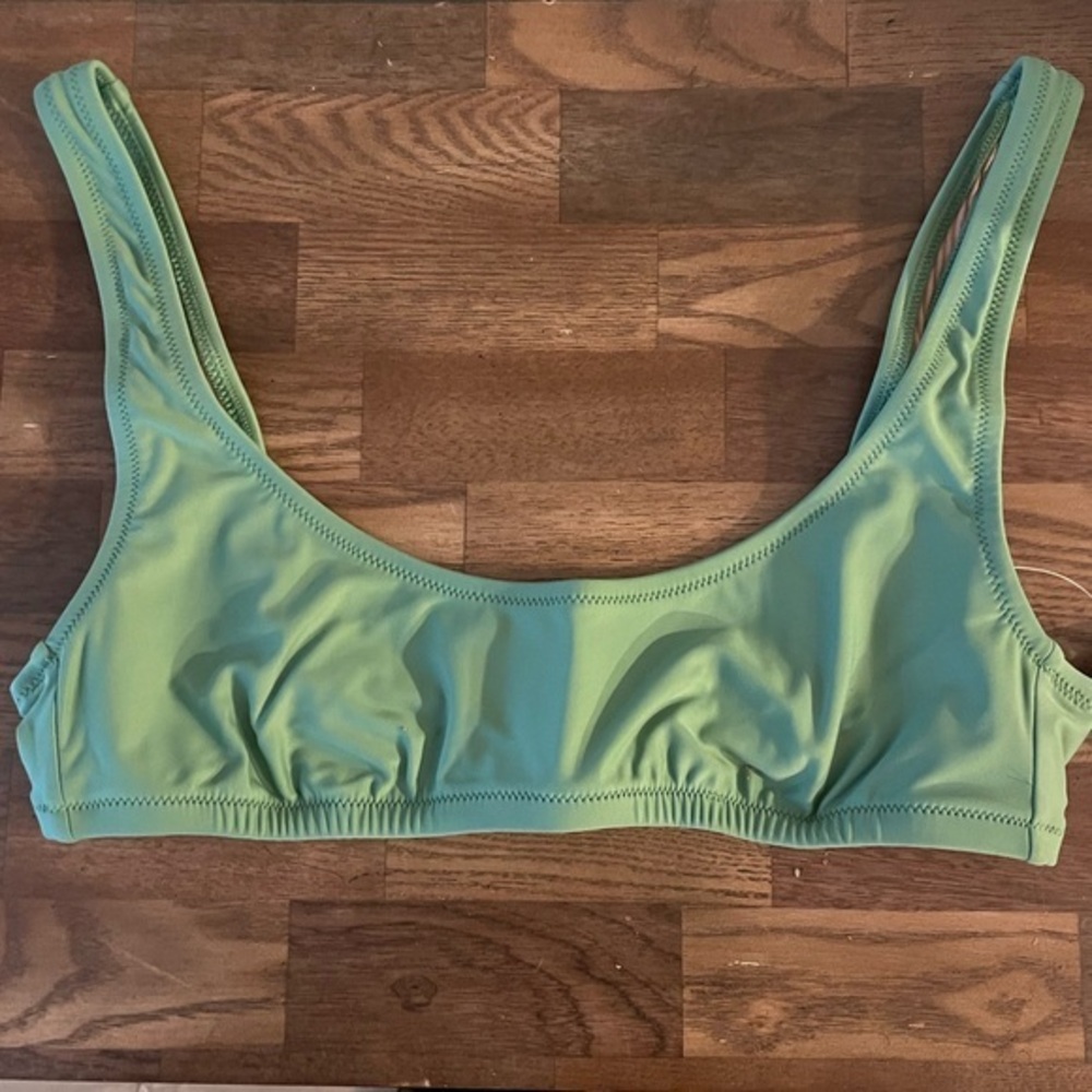 NEW! J.CREW…Heritage Scoopneck Green Bikini Swim Top